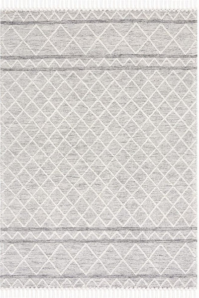 IVORY AND BLACK KILIM HAND WOVEN DHURRIE