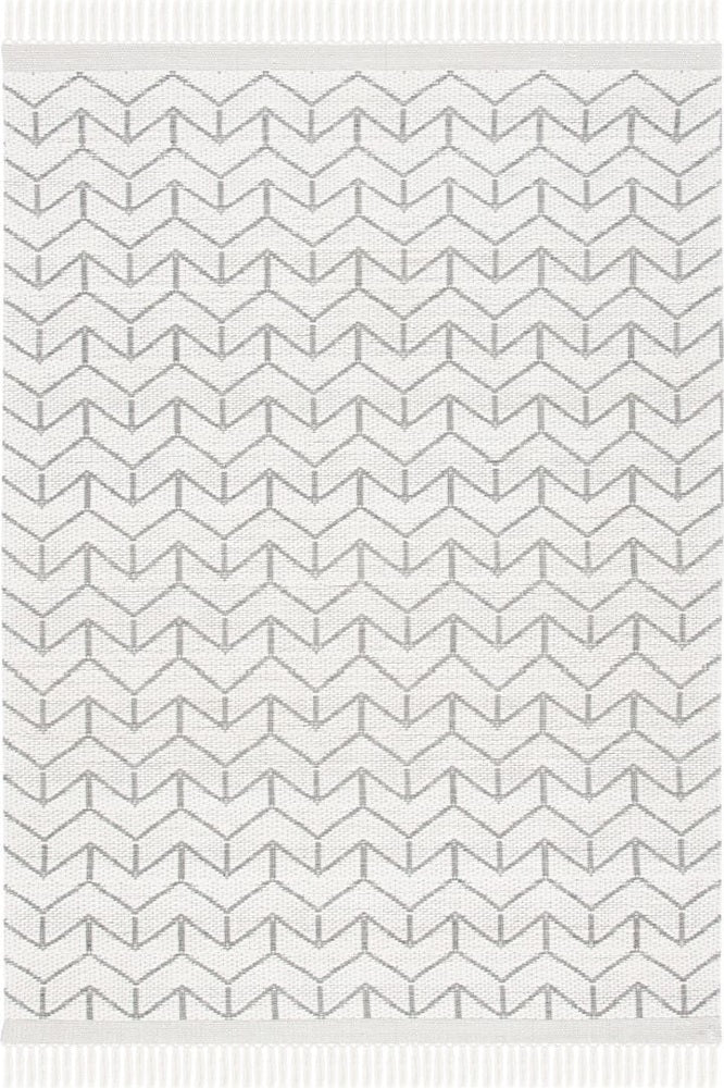 IVORY AND GREY KILIM HAND WOVEN DHURRIE