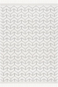 IVORY AND GREY KILIM HAND WOVEN DHURRIE by Imperial Knots - Image 1
