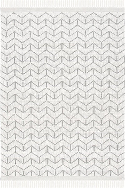 IVORY AND GREY KILIM HAND WOVEN DHURRIE