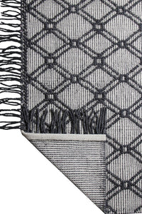BLACK AND IVORY KILIM HAND WOVEN DHURRIE by Imperial Knots - Image 4