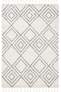 IVORY AND BLACK KILIM HAND WOVEN DHURRIE by Imperial Knots - Image 1