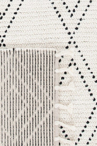 IVORY AND BLACK KILIM HAND WOVEN DHURRIE by Imperial Knots - Image 3