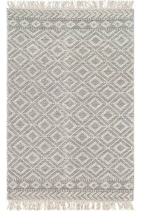 IVORY AND BLACK KILIM HAND WOVEN DHURRIE by Imperial Knots - Image 1