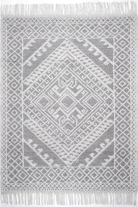 IVORY AND BLACK KILIM HAND WOVEN DHURRIE by Imperial Knots - Image 1