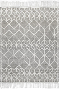 IVORY AND BLACK KILIM HAND WOVEN DHURRIE by Imperial Knots - Image 1