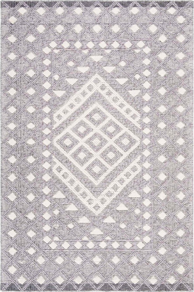 IVORY AND GREY KILIM HAND WOVEN DHURRIE