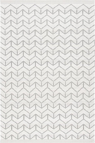 IVORY AND GREY KILIM HAND WOVEN DHURRIE