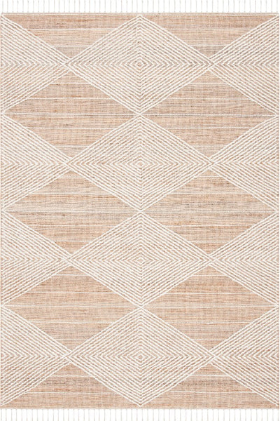 NATURAL IVORY GEOMETRIC JUTE HAND WOVEN DHURRIE