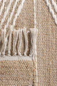 NATURAL IVORY GEOMETRIC JUTE HAND WOVEN DHURRIE by Imperial Knots - Image 3