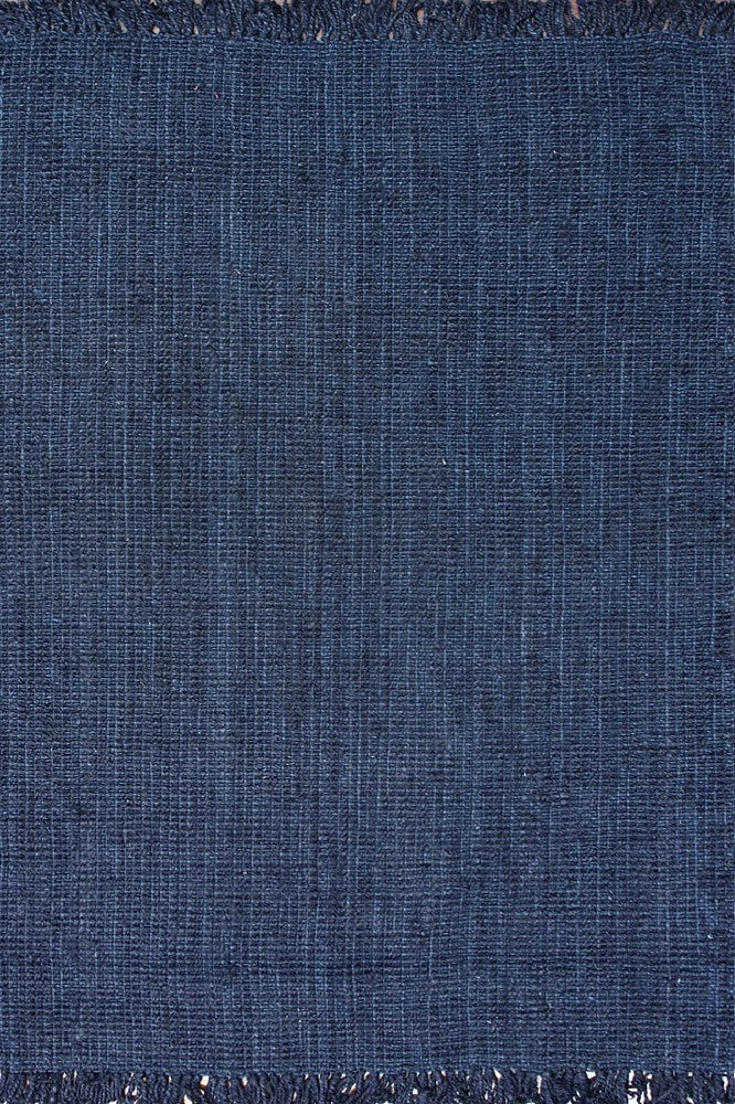 BLUE JUTE KILIM HAND WOVEN DHURRIE