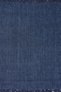 BLUE JUTE KILIM HAND WOVEN DHURRIE by Imperial Knots - Image 1