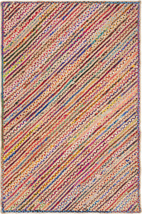 MULTICOLOR CHINDI AND JUTE SOLID HAND WOVEN DHURRIE by Imperial Knots - Image 1