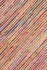 MULTICOLOR CHINDI AND JUTE SOLID HAND WOVEN DHURRIE by Imperial Knots - Image 3