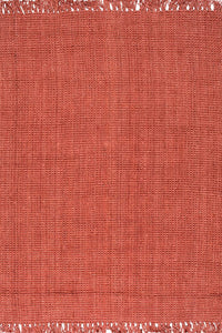 ORANGE SOLID JUTE HAND WOVEN DHURRIE by Imperial Knots - Image 1