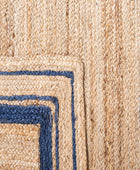 NATURAL AND BLUE JUTE HAND WOVEN DHURRIE