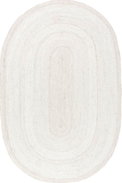 IVORY SOLID JUTE HAND WOVEN DHURRIE