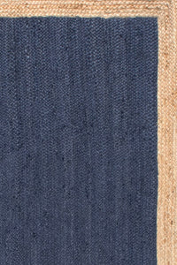 BLUE AND NATURAL JUTE KILIM HAND WOVEN DHURRIE by Imperial Knots - Image 3