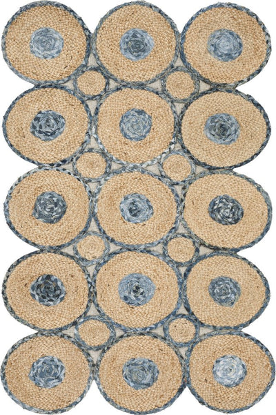 GREY CHINDI AND JUTE HAND WOVEN DHURRIE