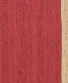 RED AND NATURAL JUTE KILIM HAND WOVEN DHURRIE