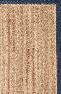 BLUE AND NATURAL JUTE KILIM HAND WOVEN DHURRIE by Imperial Knots - Image 3