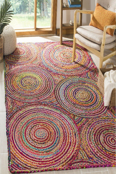 MULTICOLOR CHINDI AND JUTE KILIM  HAND WOVEN DHURRIE