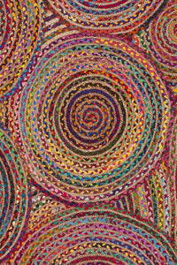 MULTICOLOR CHINDI AND JUTE KILIM  HAND WOVEN DHURRIE by Imperial Knots - Image 3