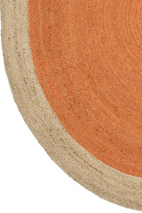 ORANGE ROUND JUTE KILIM HAND WOVEN DHURRIE by Imperial Knots - Image 3