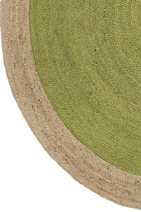 GREEN ROUND JUTE KILIM HAND WOVEN DHURRIE by Imperial Knots - Image 3