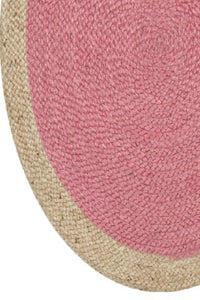 PINK ROUND JUTE KILIM HAND WOVEN DHURRIE by Imperial Knots - Image 3