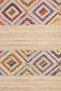 MULTICOLOR  CHINDI AND JUTE KILIM HAND WOVEN DHURRIE by Imperial Knots - Image 3