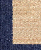 BLUE AND NATURAL JUTE HAND WOVEN DHURRIE