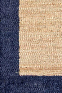 BLUE AND NATURAL JUTE HAND WOVEN DHURRIE by Imperial Knots - Image 3