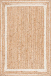 NATURAL AND IVORY JUTE HAND WOVEN DHURRIE by Imperial Knots - Image 1