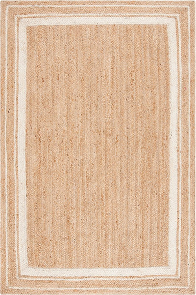 NATURAL AND IVORY JUTE HAND WOVEN DHURRIE