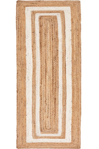 NATURAL AND IVORY JUTE HAND WOVEN DHURRIE by Imperial Knots - Image 1