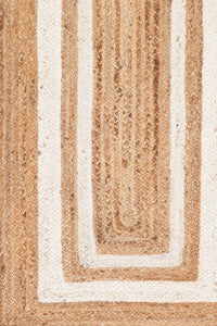 NATURAL AND IVORY JUTE HAND WOVEN DHURRIE by Imperial Knots - Image 3