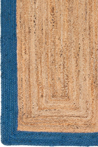 BLUE AND NATURAL JUTE HAND WOVEN DHURRIE by Imperial Knots - Image 3