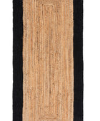 BLACK AND NATURAL JUTE HAND WOVEN DHURRIE