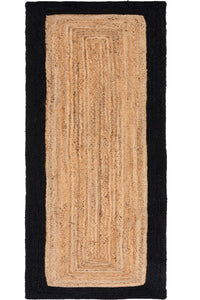 BLACK AND NATURAL JUTE HAND WOVEN DHURRIE by Imperial Knots - Image 1