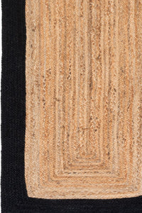 BLACK AND NATURAL JUTE HAND WOVEN DHURRIE by Imperial Knots - Image 3