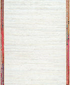 IVORY CHINDI AND JUTE HAND WOVEN DHURRIE