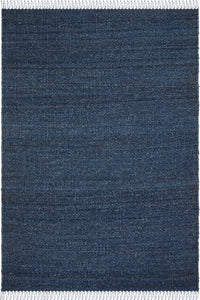 Blue jute hand woven dhurrie jute hand-woven rug for living room