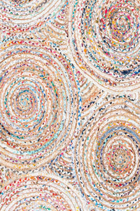 MULTICOLOR CHINDI AND JUTE SOLIDS HAND WOVEN DHURRIE by Imperial Knots - Image 3