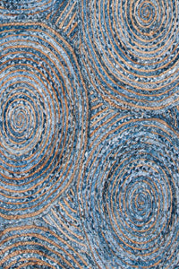 GREY BLUE CHINDI AND JUTE HAND WOVEN DHURRIE by Imperial Knots - Image 3