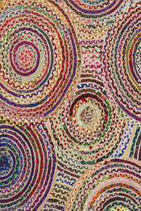 MULTICOLOR CHINDI AND JUTE HAND WOVEN DHURRIE by Imperial Knots - Image 2