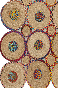 MULTICOLOR CHINDI AND JUTE HAND WOVEN DHURRIE by Imperial Knots - Image 3