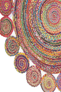MULTICOLOR ROUND CHINDI HAND WOVEN DHURRIE by Imperial Knots - Image 3