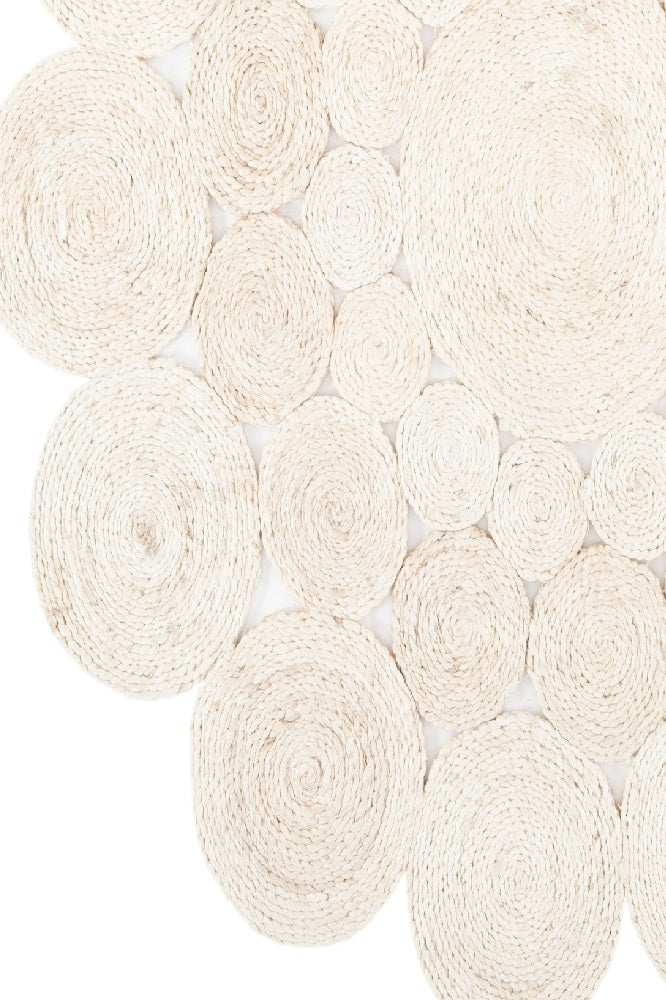 IVORY ROUND JUTE HAND WOVEN DHURRIE