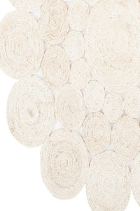 IVORY ROUND JUTE HAND WOVEN DHURRIE by Imperial Knots - Image 3